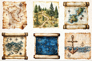 Old Maps Clipart, an Illustration by Rose Art (Thumbnail 3 of 7)