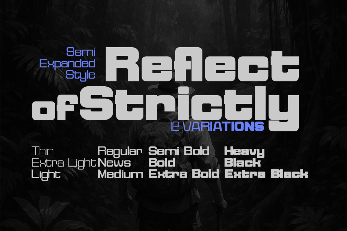 Reflect of Strictly Semi Expanded, a Sans Serif Font by groens (Photo 1 of 5)