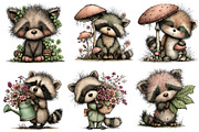 Whimsical Spring Raccoon Clipart, an Illustration by Dream Creation (Thumbnail 5 of 7)