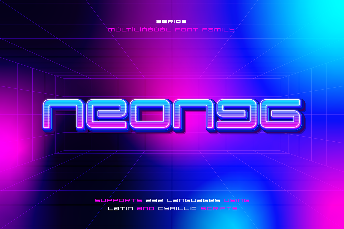 Aerios Futuristic Font Family, a Sans Serif Font by alpercakici (Photo 7 of 13)