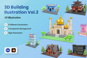 3D Building Illustration Vol.3