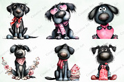 Whimsical Valentine Black Dog Clipar, an Illustration by Creative Art (Thumbnail 7 of 10)