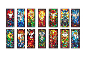 Stained glass windows cartoon vector, an Illustration by Valerie Bodnar