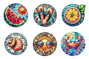 Summer Stained Glass Clipart, an Illustration by SinaCreation (Thumbnail 2 of 5)