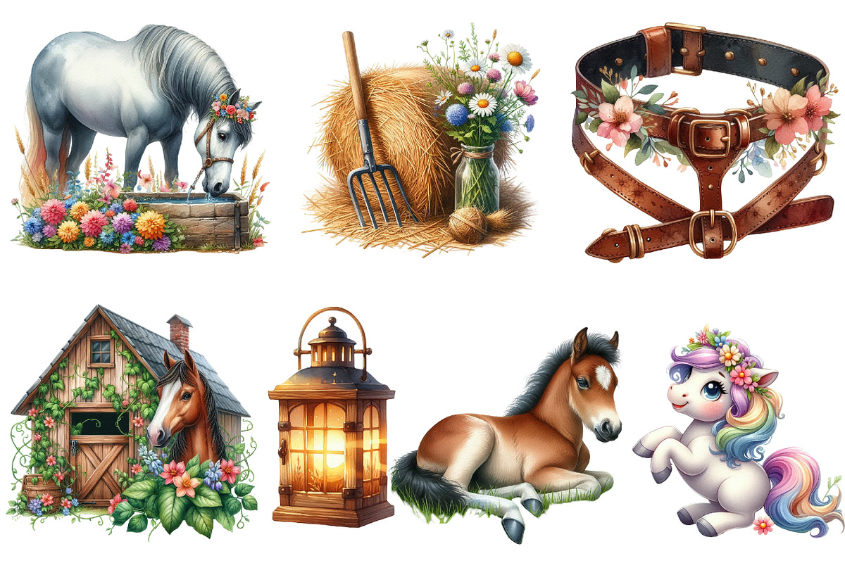 Horses Stables Clipart, an Illustration by Pixels.Craft (Photo 5 of 10)
