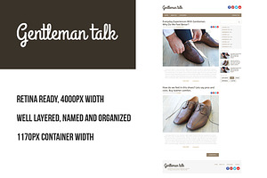 Gentleman PSD retina blog template