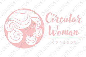 Woman Circle Face Hair Salon, an Object Illustration by Christos Georghiou