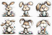 Whimsical Easter Bunny Clipart, an Illustration by Craft Nest (Thumbnail 6 of 11)