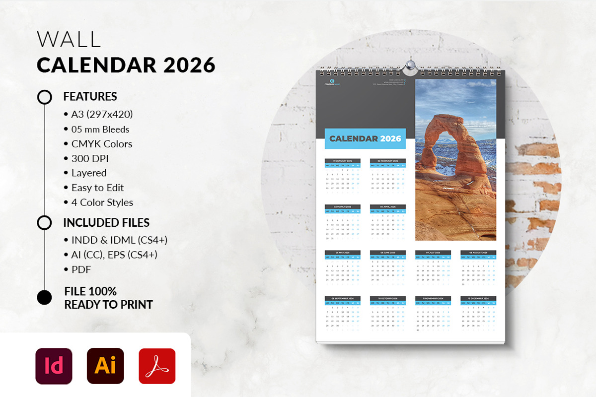 A3 Wall Calendar 2026 preview 4
