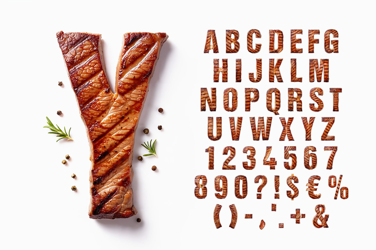 Steak Font, a Sans Serif Font by Handmadefont (Photo 2 of 10)