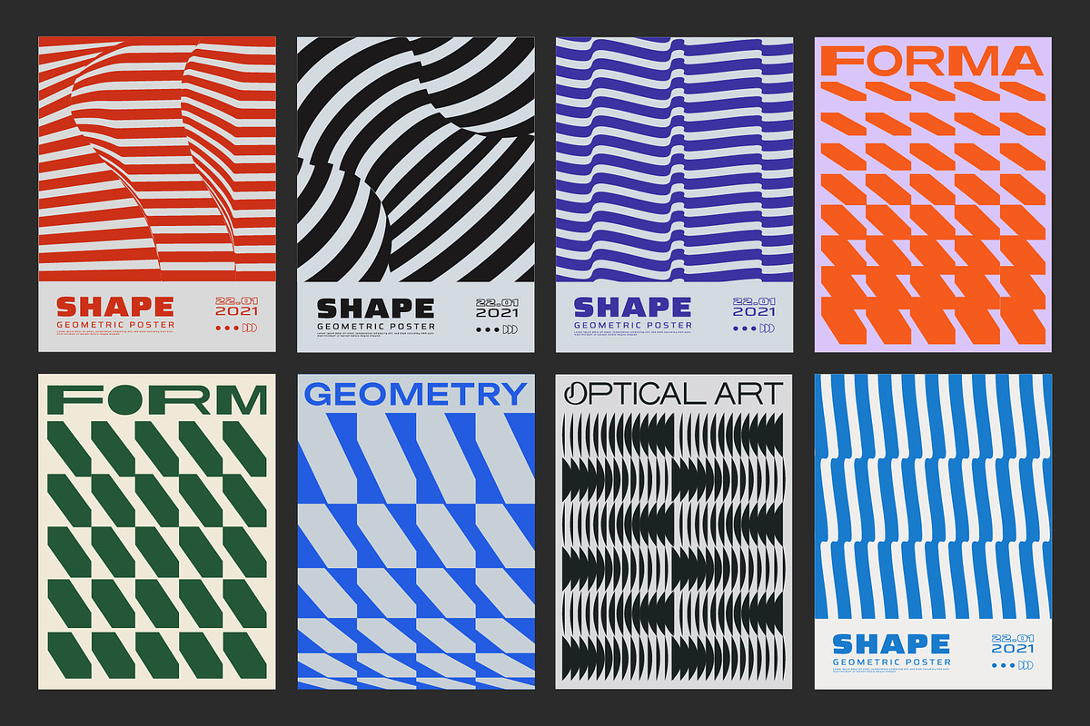 80 MODERN GEOMETRIC VECTOR POSTERS, a Texture Graphic by craftlove (Photo 9 of 14)