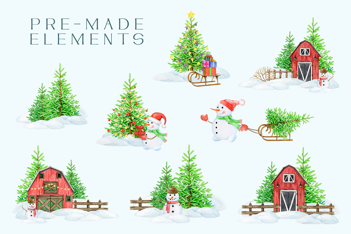 Winter Wonderland Clipart, a Seasonal Illustration by AnitaPol (Photo 4 of 20)