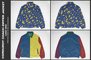 Corduroy Coach Zipper Jacket Mockup, a Hoody Mockup by DaldSgh (Thumbnail 5 of 10)