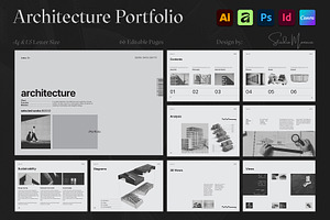 Architecture Portfolio Landscape, a Brochure Template by Studio Monova