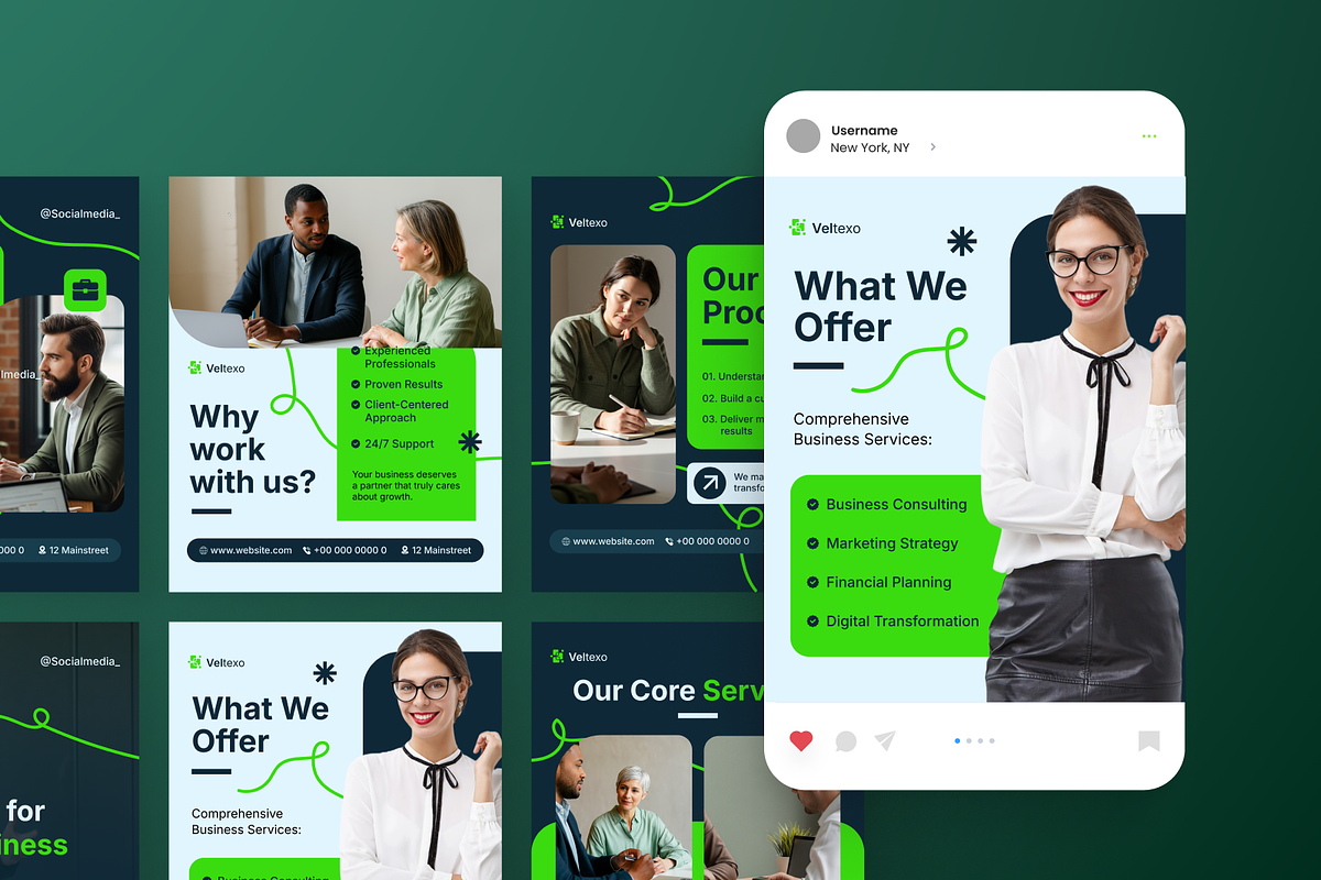 Business Service Instagram Post, a Social Media Template by Annora Studio (Photo 3 of 6)