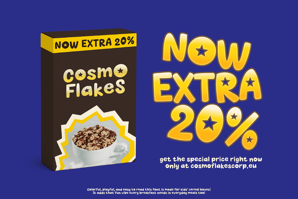Popstar – Fun Bold Star Themed Font, a Font by TypeTasty Font (Photo 5 of 11)