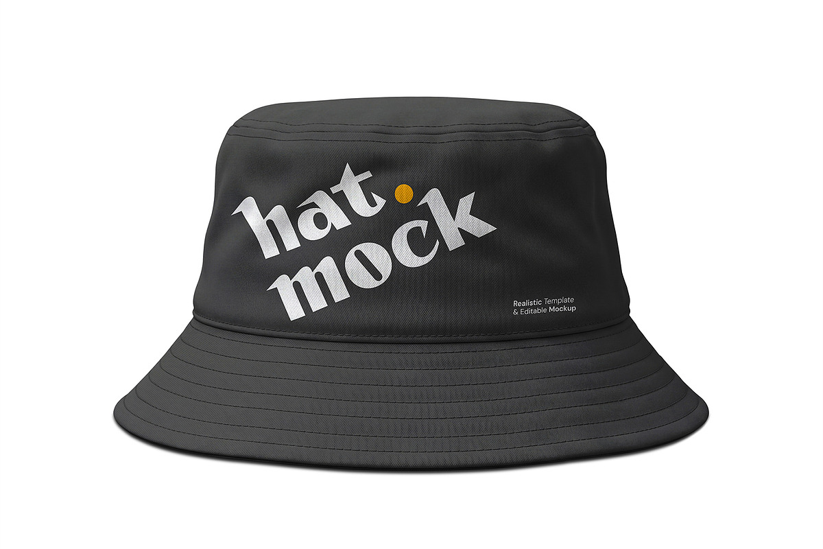 Black Bucket Hat Mockup Template, a Hat Mockup by graphypix (Photo 1 of 4)