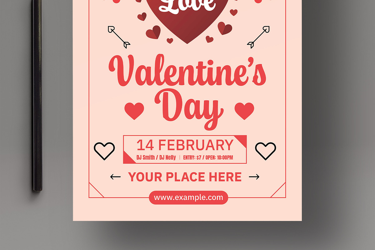 Valentines Day Party Flyer Template, a Flyer Template by MightyDesign (Photo 5 of 8)