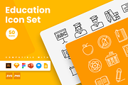 Education Icons, an Outline Icon by Slidesmash (Thumbnail 1 of 3)