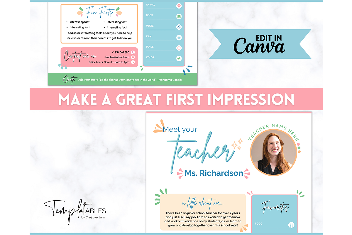 Meet the Teacher Template - Canva, a Templates & Theme by Templatables (Photo 7 of 9)