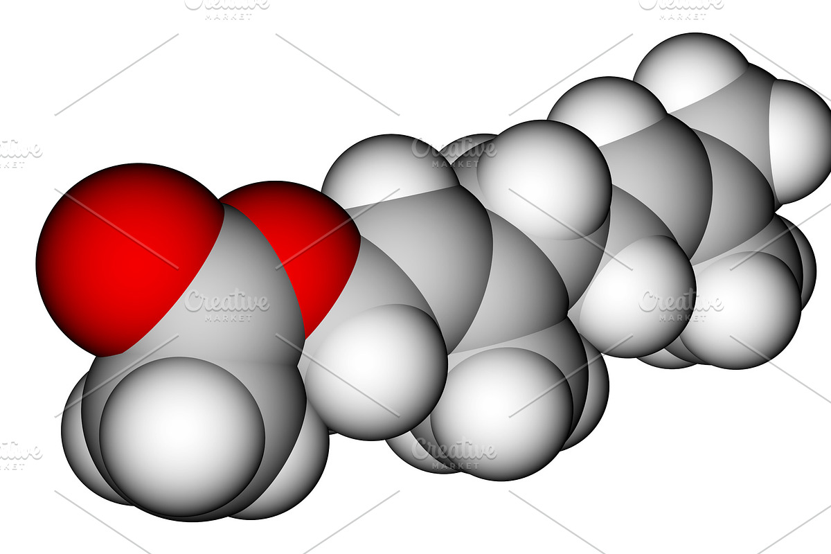 Geranyl acetate, a compound with fru, an Illustration by Leonid Andronov
