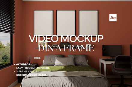 Frame Video Mockup Kids Bedroom AE