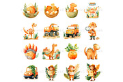 Cute Dinosaur Clipart + Patterns, an Animal Illustration by Nicole Branger Art (Thumbnail 10 of 27)