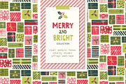 Retro Christmas Clipart and Patterns, a Pattern Graphic by PATTERNS etc. (Thumbnail 1 of 10)