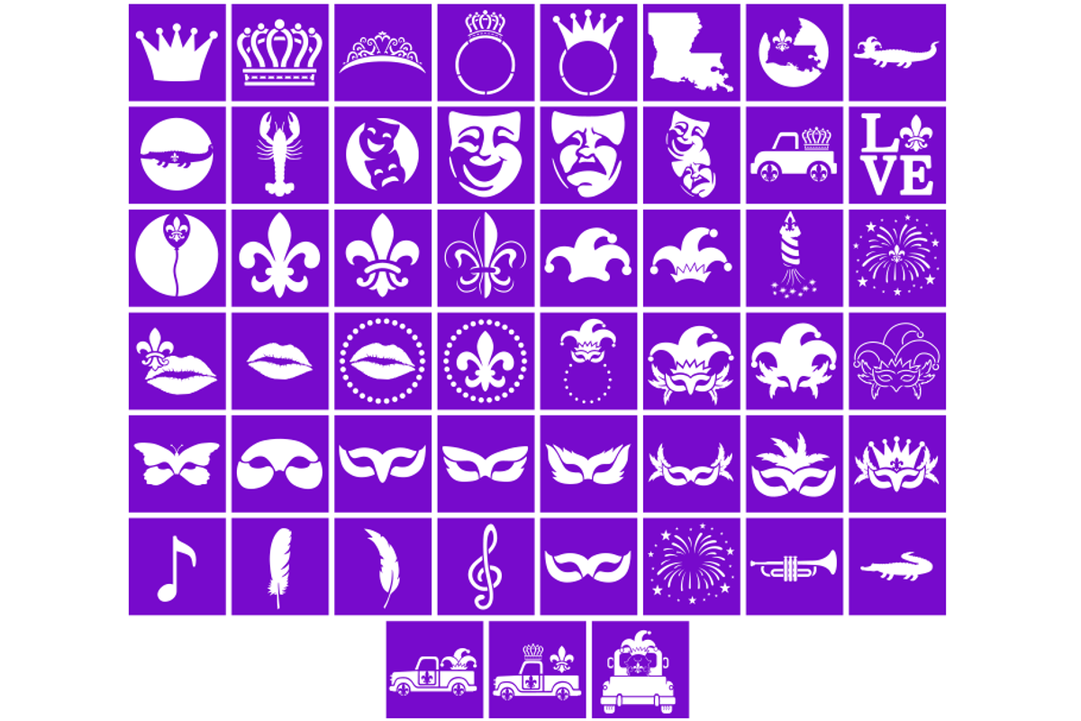 51 Mardi Gras Digital Stencil., an Object Graphic by Doodle Cloud Studio (Photo 1 of 2)