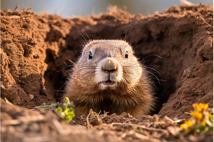 Subterranean Groundhog animal house, an Animal Photo by Ylivdesign