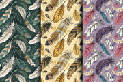 Seamless Patterns Ethereal Feathers, a Pattern Graphic by Designs by Helen Trupak (Thumbnail 2 of 8)