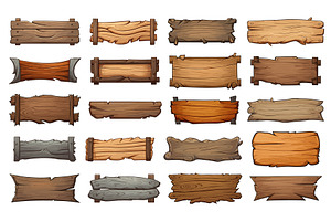 Cartoon wood blank banners. Empty, an Object Illustration by LadadikArt