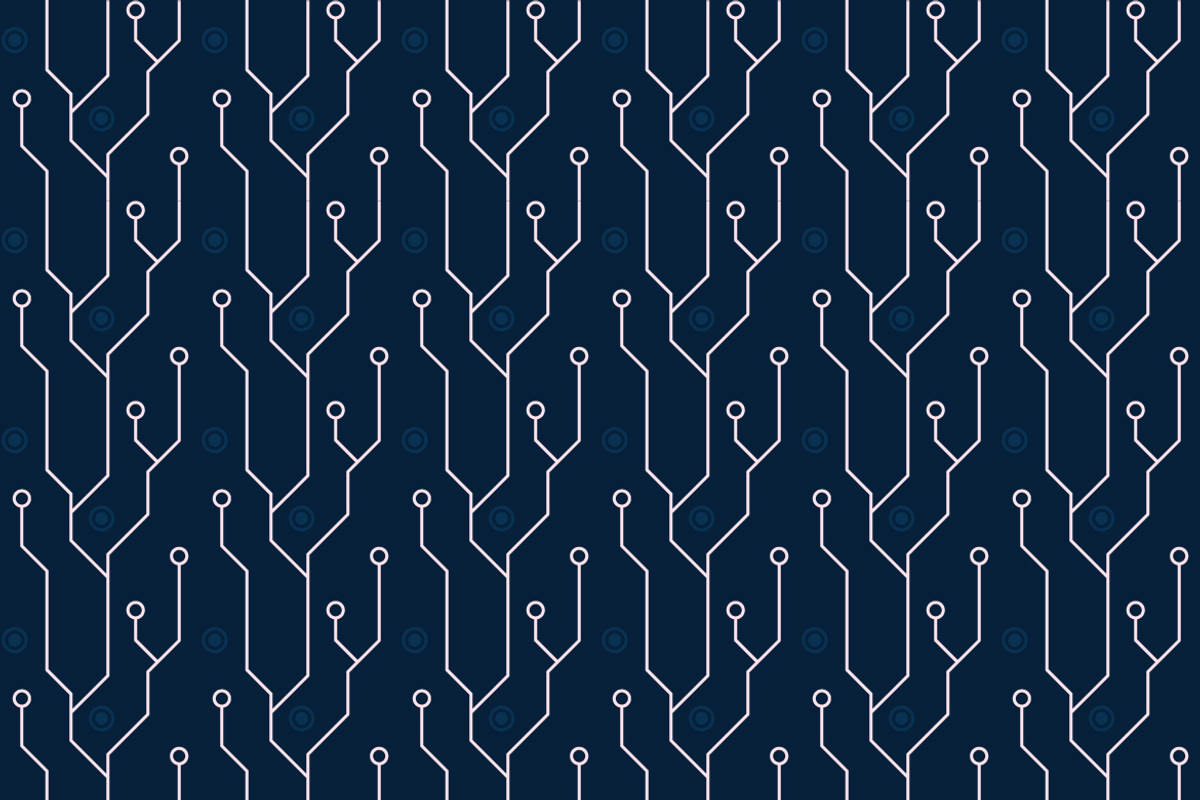 Circuit Board Seamless Pattern, a Pattern Graphic by Mightyfire