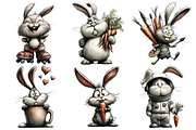 Funny Bunny Clipart Bundle, an Illustration by Pixels.Craft (Thumbnail 6 of 6)