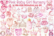 Pink Baby Girl Nursery Clipart, an Illustration by Sublimation Artist (Thumbnail 1 of 6)