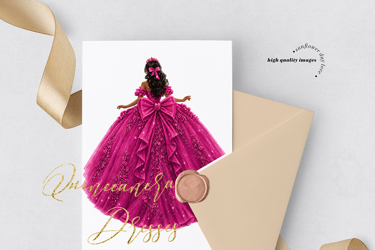 Fuchsia Tan skin Princess Clipart, a Person Illustration by Sunflower Day Love (Photo 2 of 3)