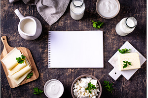 Dairy products. Milk, cottage cheese, a Food & Drink Photo by Yulia Furman