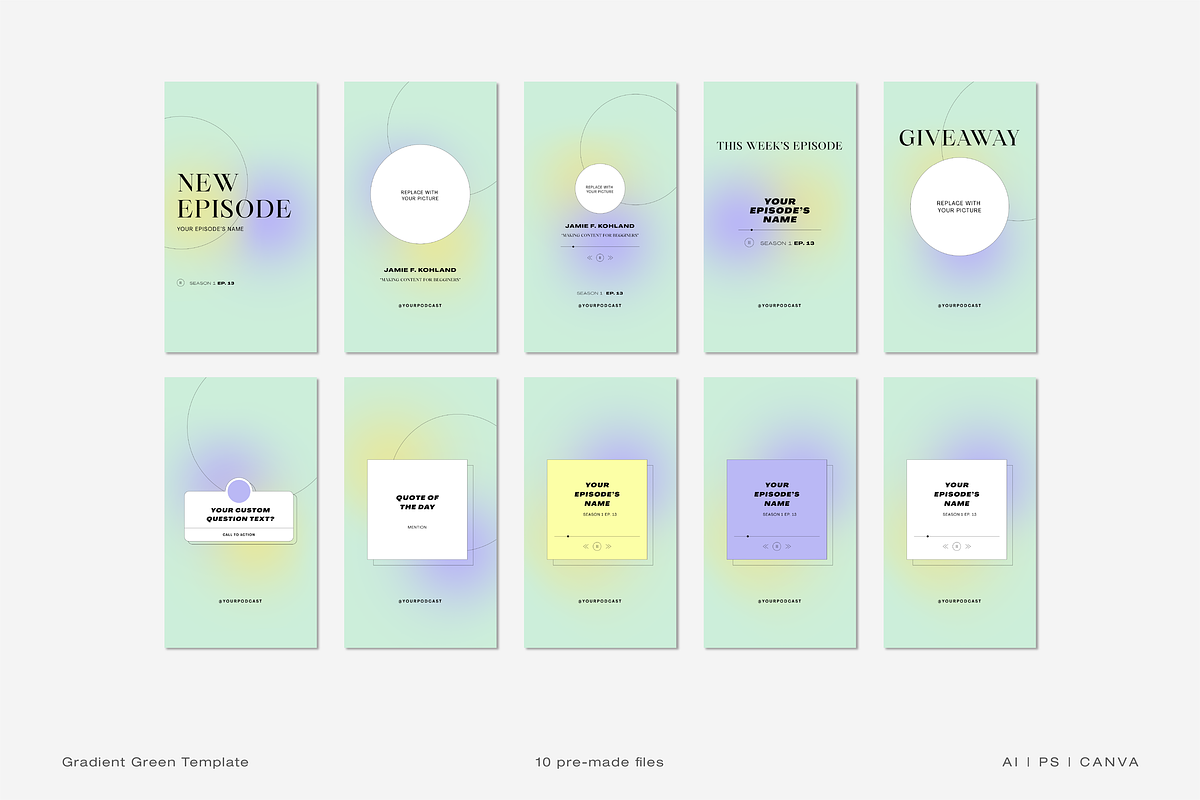 Podcast Instagram Creator Template, a Social Media Template by Cuoco (Photo 10 of 14)