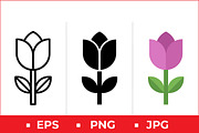 Flower Vector Icons, a Solid Icon by Artonix (Thumbnail 1 of 2)