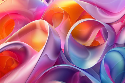 Vibrant Abstract Shapes Intertwine W, a Photo by Tanuart