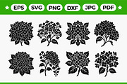 Hydrangea Flower Silhouette Pack, an Object Graphic by Artonix (Thumbnail 1 of 3)
