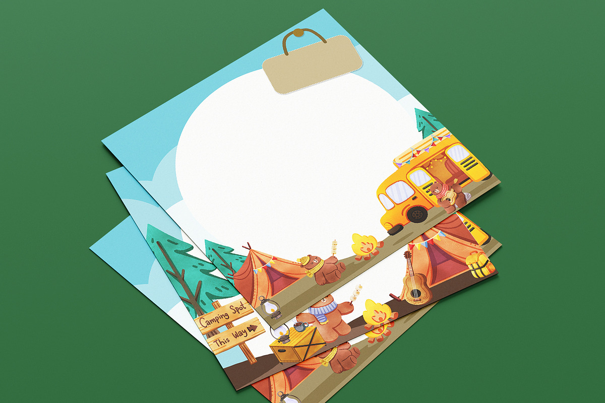 Cute Camping Vibe Watercolor, an Animal Illustration by CreativeValuation (Photo 9 of 16)