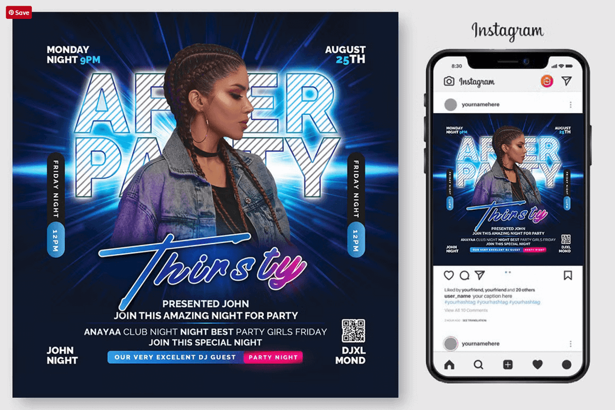 Night Club Flyer Template, a Flyer Template by graphicforest (Photo 1 of 2)