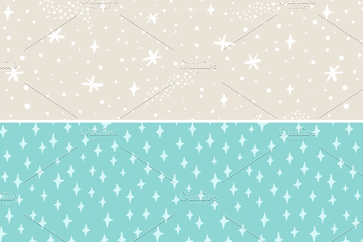 Stardust seamless patterns set preview 4