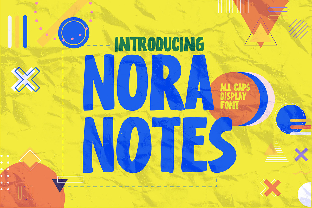 Nora Notes - All Caps Display Font, a Font by Gassstype (Photo 1 of 8)
