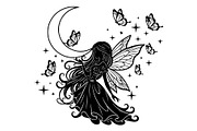 Fairy Moon Butterfly Silhouette, an Object Illustration by Gaye Art (Thumbnail 24 of 31)