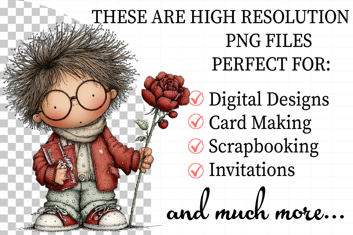 Quirky Valentine Boy Clipart, an Illustration by Daily.Designs (Photo 2 of 7)