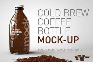 Cold Brew Coffee Bottle Mock-Up