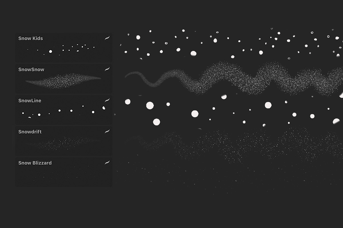 16 Snow Brushes for Procreate, a Brush Add-On by Aleksandra Slowik (Photo 4 of 7)