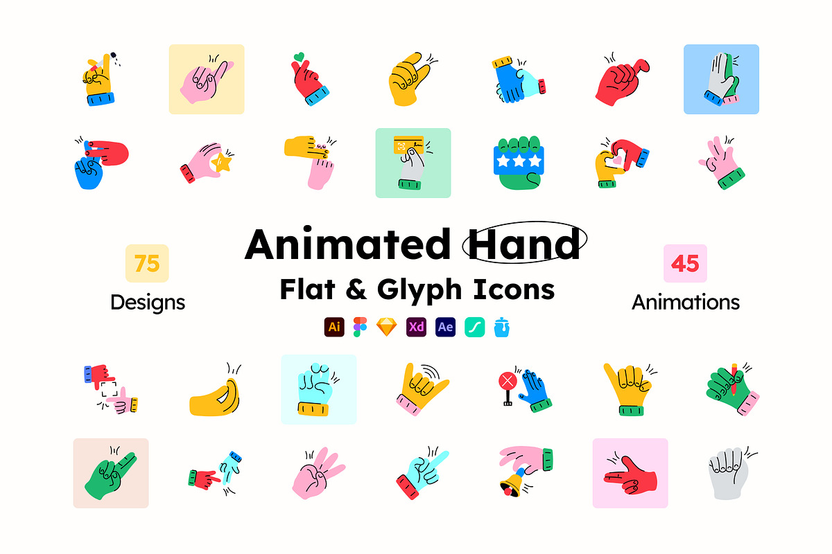 Animated Hand Icons, a Duotone Icon by Prosymbols (Photo 1 of 12)